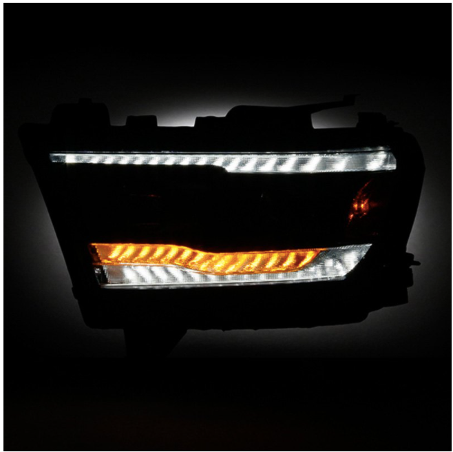 Spyder® (19-23) RAM 1500 5th Gen Black Projector Headlights with Sequential Turn Signal