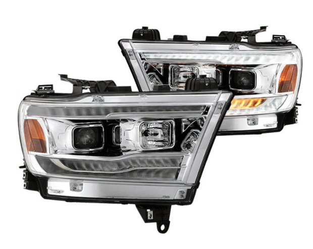 Spyder® (19-23) RAM 1500 5th Gen Chrome Projector Headlights with Sequential Turn Signal