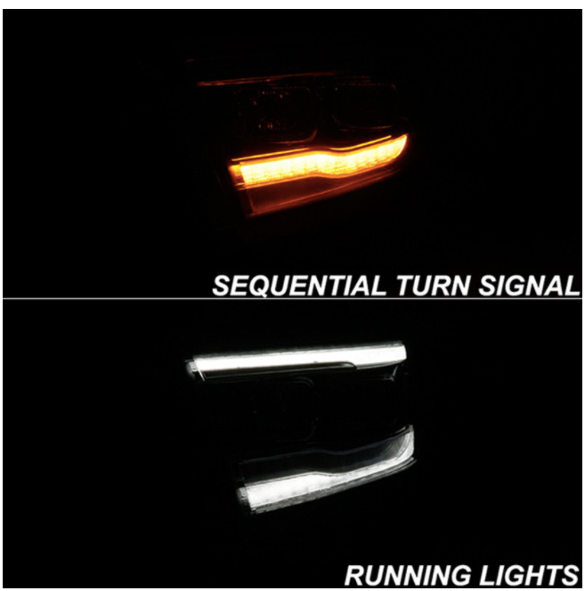 Spyder® (19-23) RAM 1500 5th Gen Chrome Projector Headlights with Sequential Turn Signal