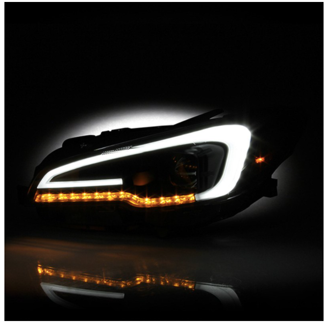 Spyder® (15-21) WRX/STI Black LED DRL Bar Projector Headlights (Halogen)