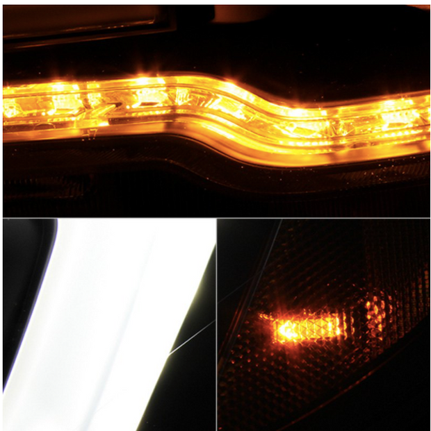Spyder® (15-21) WRX/STI Black LED DRL Bar Projector Headlights (Halogen)