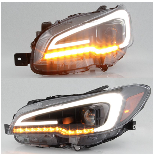 Spyder® (15-21) WRX/STI Black LED DRL Bar Projector Headlights (Halogen)