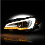 Spyder® (15-21) WRX/STI Chrome LED DRL Bar Projector Headlights (Halogen)