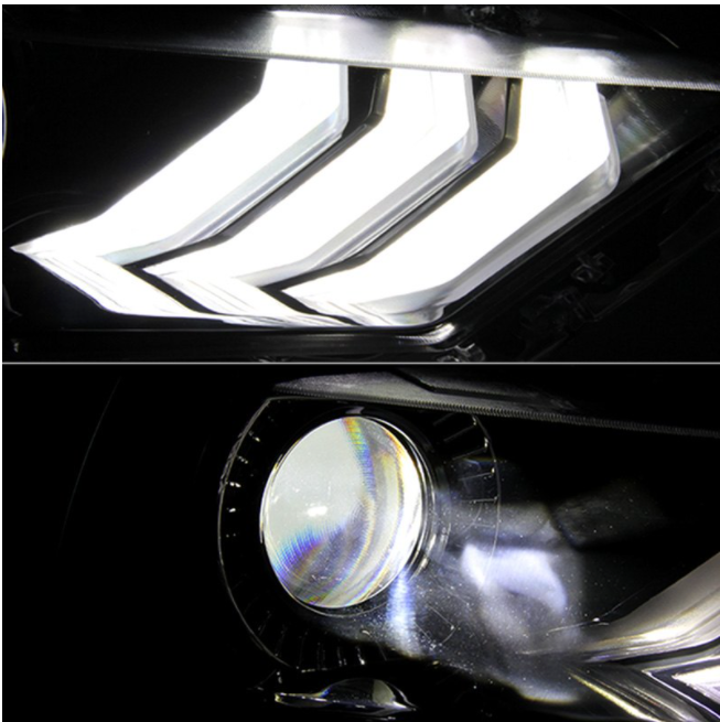 Spyder® (15-23) Mustang S550 Black Factory Style Projector LED Headlight