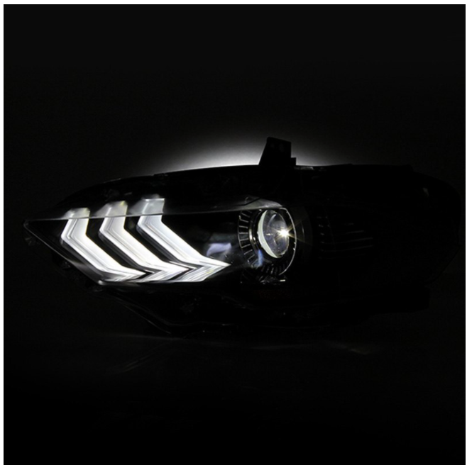 Spyder® (15-23) Mustang S550 Black Factory Style Projector LED Headlight