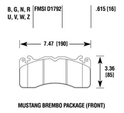 Hawk® (15-23) Mustang GT Performance Ceramic Front Brake Pads (BREMBO CALIPERS)