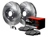 R1 Concepts® (14-21) Subaru WRX eLINE Series Drilled and Slotted Front Brake Kit with OPTIMUM OEp Pads