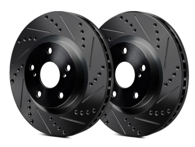 R1 Concepts® (14-21) Subaru WRX eLINE Series Drilled and Slotted Front Brake Kit with OPTIMUM OEp Pads