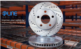 R1 Concepts® (14-21) Subaru WRX eLINE Series Drilled and Slotted Front Brake Kit with OPTIMUM OEp Pads