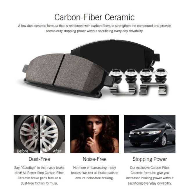 Power Stop® (20-24) Corvette Stingray Z23 Evolution Sport Carbon-Fiber Ceramic Front Brake Pads