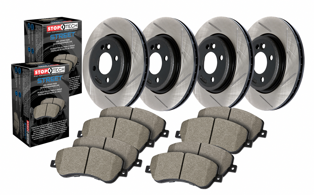 Stoptech® (13-20) Audi S3 Slotted Brake Kit with Street Performance Pads
