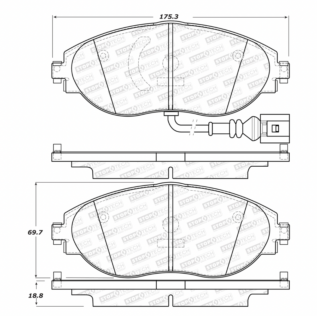 Stoptech® (13-20) Audi S3 Sport Performance Brake Pads