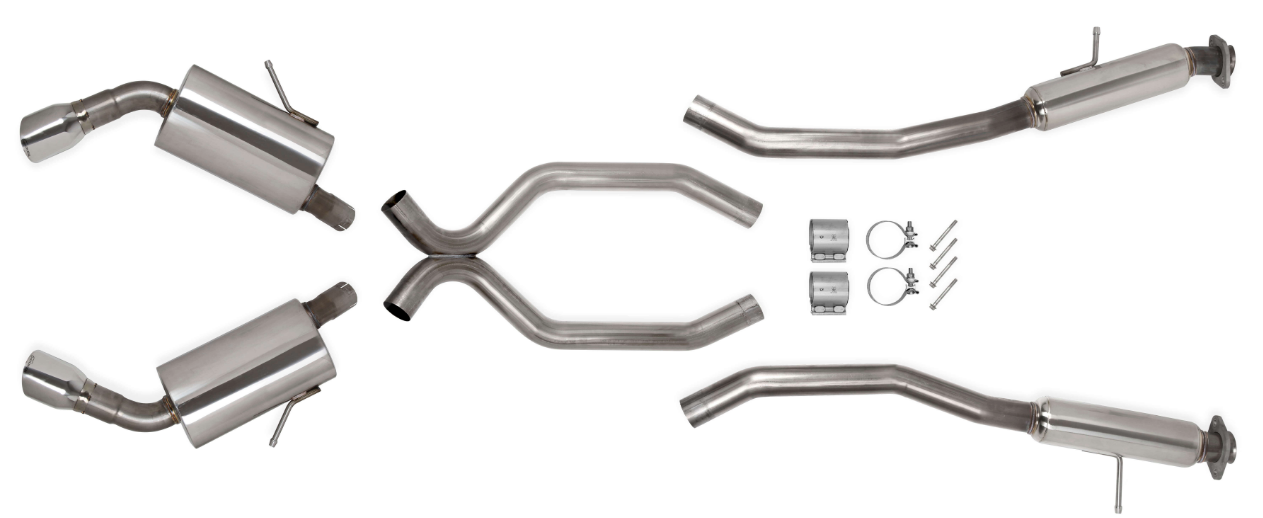 Hooker® - (11-20) Cherokee 5.7L BlackHeart™ 304 SS Cat-Back Exhaust System with Split Rear Exit 