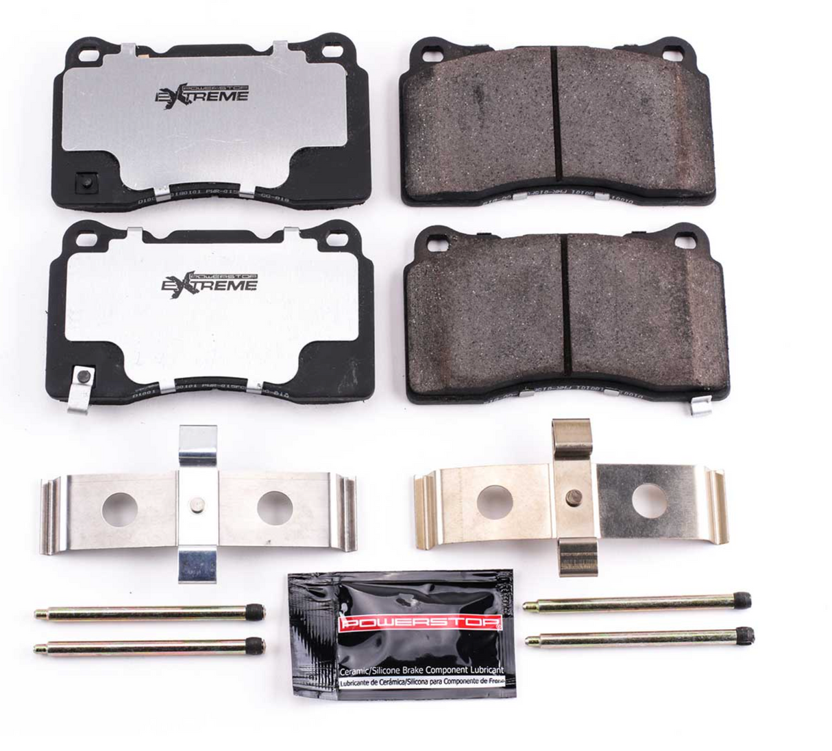 Power Stop® (04-24) Camaro/Mustang/WRX Z26 Extreme Street Carbon-Fiber Ceramic Front Brake Pads (4-Piston Front Calipers)