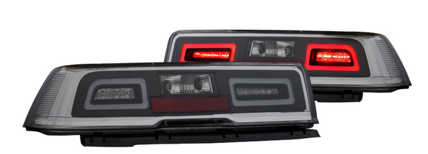 Anzo® 321321 - Black/Chrome Smoke Fiber Optic LED Tail Lights 