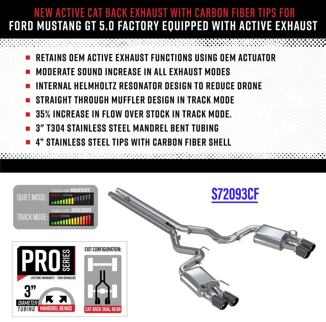MBRP® (18-21) Mustang GT 304SS Cat-Back System with Active Valves - 10 Second Racing